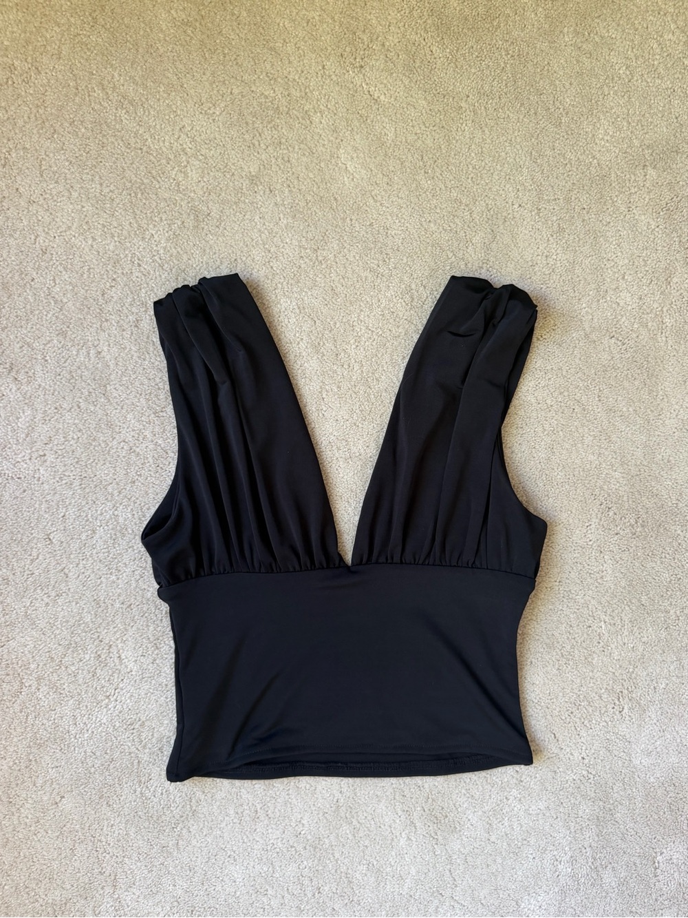 Black Deep V Sleeveless Women’s Top- Meshki